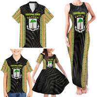 Equatorial Guinea Heritage Family Matching Tank Maxi Dress and Hawaiian Shirt with National Emblem and Tribal Zebra Print