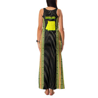 Equatorial Guinea Heritage Family Matching Tank Maxi Dress and Hawaiian Shirt with National Emblem and Tribal Zebra Print