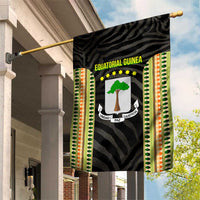 Equatorial Guinea Heritage Garden Flag with National Emblem and Tribal Zebra Print