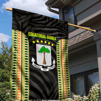 Equatorial Guinea Heritage Garden Flag with National Emblem and Tribal Zebra Print