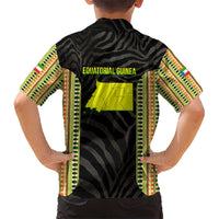 Equatorial Guinea Heritage Hawaiian Shirt with National Emblem and Tribal Zebra Print