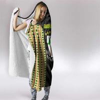 Equatorial Guinea Heritage Hooded Blanket with National Emblem and Tribal Zebra Print