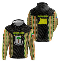 Equatorial Guinea Heritage Hoodie with National Emblem and Tribal Zebra Print