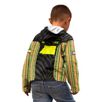 Equatorial Guinea Heritage Kid Hoodie with National Emblem and Tribal Zebra Print