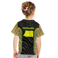 Equatorial Guinea Heritage Kid T Shirt with National Emblem and Tribal Zebra Print