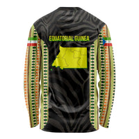 Equatorial Guinea Heritage Long Sleeve Shirt with National Emblem and Tribal Zebra Print
