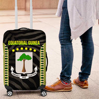 Equatorial Guinea Heritage Luggage Cover with National Emblem and Tribal Zebra Print
