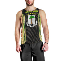 Equatorial Guinea Heritage Men Tank Top with National Emblem and Tribal Zebra Print
