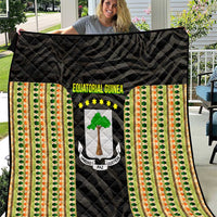 Equatorial Guinea Heritage Quilt with National Emblem and Tribal Zebra Print