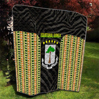 Equatorial Guinea Heritage Quilt with National Emblem and Tribal Zebra Print