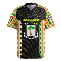 Equatorial Guinea Heritage Rugby Jersey with National Emblem and Tribal Zebra Print