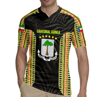 Equatorial Guinea Heritage Rugby Jersey with National Emblem and Tribal Zebra Print
