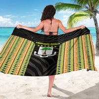 Equatorial Guinea Heritage Sarong with National Emblem and Tribal Zebra Print