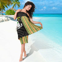Equatorial Guinea Heritage Sarong with National Emblem and Tribal Zebra Print