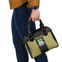 Equatorial Guinea Heritage Shoulder Handbag with National Emblem and Tribal Zebra Print
