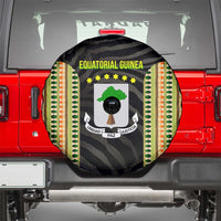 Equatorial Guinea Heritage Spare Tire Cover with National Emblem and Tribal Zebra Print