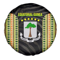 Equatorial Guinea Heritage Spare Tire Cover with National Emblem and Tribal Zebra Print