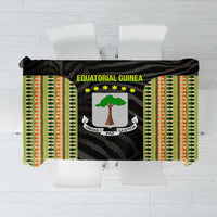 Equatorial Guinea Heritage Tablecloth with National Emblem and Tribal Zebra Print