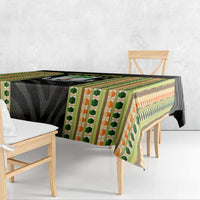 Equatorial Guinea Heritage Tablecloth with National Emblem and Tribal Zebra Print