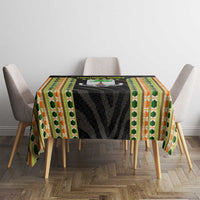 Equatorial Guinea Heritage Tablecloth with National Emblem and Tribal Zebra Print