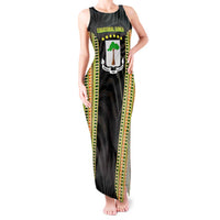 Equatorial Guinea Heritage Tank Maxi Dress with National Emblem and Tribal Zebra Print