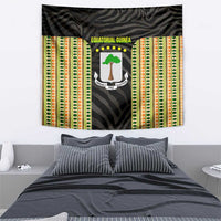 Equatorial Guinea Heritage Tapestry with National Emblem and Tribal Zebra Print
