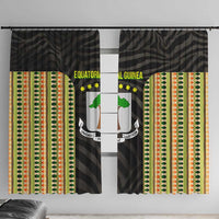 Equatorial Guinea Heritage Window Curtain with National Emblem and Tribal Zebra Print