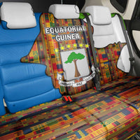 Equatorial Guinea Kente Back Car Seat Cover with Tribal Mask and National Coat of Arms