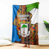 Equatorial Guinea Kente Blanket with Tribal Mask and National Coat of Arms