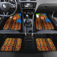 Equatorial Guinea Kente Car Mats with Tribal Mask and National Coat of Arms
