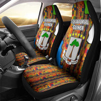 Equatorial Guinea Kente Car Seat Cover with Tribal Mask and National Coat of Arms