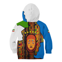 Equatorial Guinea Kente Kid Hoodie with Tribal Mask and National Coat of Arms