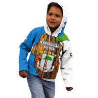 Equatorial Guinea Kente Kid Hoodie with Tribal Mask and National Coat of Arms