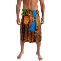 Equatorial Guinea Kente Lavalava with Tribal Mask and National Coat of Arms