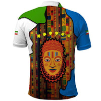 Equatorial Guinea Kente Polo Shirt with Tribal Mask and National Coat of Arms