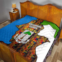 Equatorial Guinea Kente Quilt with Tribal Mask and National Coat of Arms