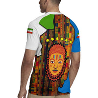 Equatorial Guinea Kente Rugby Jersey with Tribal Mask and National Coat of Arms