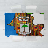 Equatorial Guinea Kente Tablecloth with Tribal Mask and National Coat of Arms