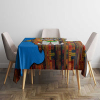 Equatorial Guinea Kente Tablecloth with Tribal Mask and National Coat of Arms