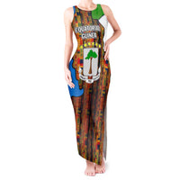 Equatorial Guinea Kente Tank Maxi Dress with Tribal Mask and National Coat of Arms
