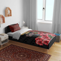 Equatorial Guinea Elephant Bedding Set with Hibiscus Flowers and Tribal Patterns