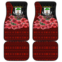 Equatorial Guinea Elephant Car Mats with Hibiscus Flowers and Tribal Patterns