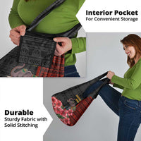 Equatorial Guinea Elephant Grocery Bag with Hibiscus Flowers and Tribal Patterns