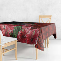 Equatorial Guinea Elephant Tablecloth with Hibiscus Flowers and Tribal Patterns