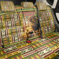 Equatorial Guinea Back Car Seat Cover with Lion Print and Traditional African Kente Patterns