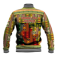 Equatorial Guinea Baseball Jacket with Lion Print and Traditional African Kente Patterns