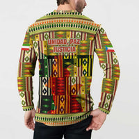 Equatorial Guinea Button Sweatshirt with Lion Print and Traditional African Kente Patterns