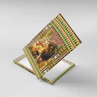 Equatorial Guinea Canvas Wall Art with Lion Print and Traditional African Kente Patterns