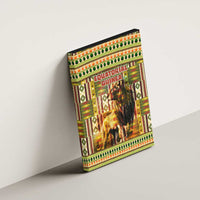Equatorial Guinea Canvas Wall Art with Lion Print and Traditional African Kente Patterns