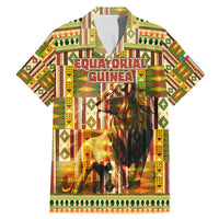 Equatorial Guinea Family Matching Mermaid Dress and Hawaiian Shirt with Lion Print and Traditional African Kente Patterns
